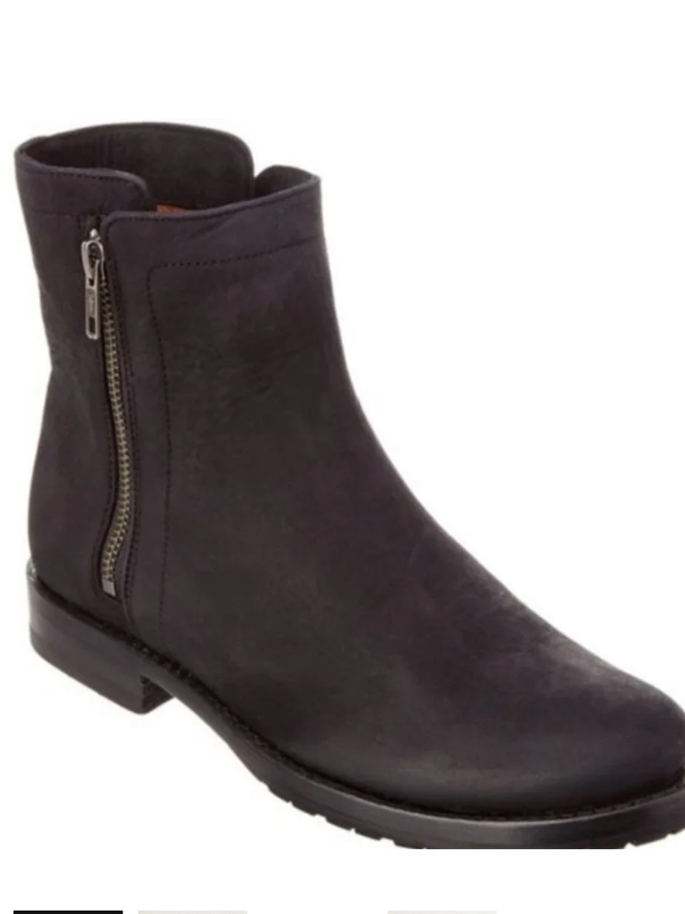Frye Natalie Double Zip Ankle Boots, size 7, black leather